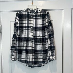 Lands' End Black and White Checkered Shirt size 8.